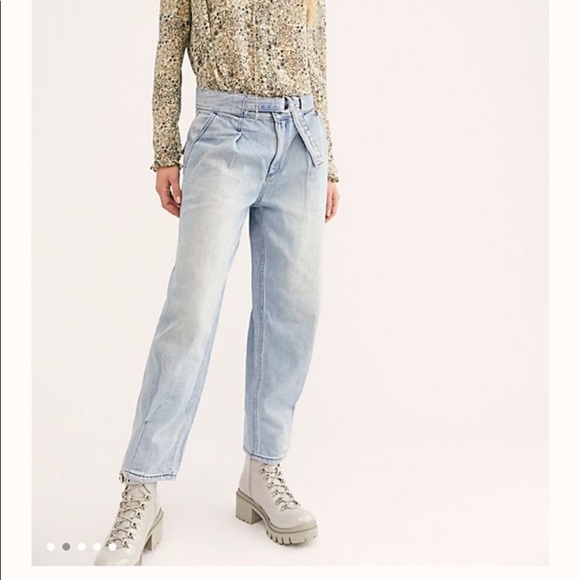 Free People Paloma slouchy belted retro jeans NEW - Picture 8 of 12